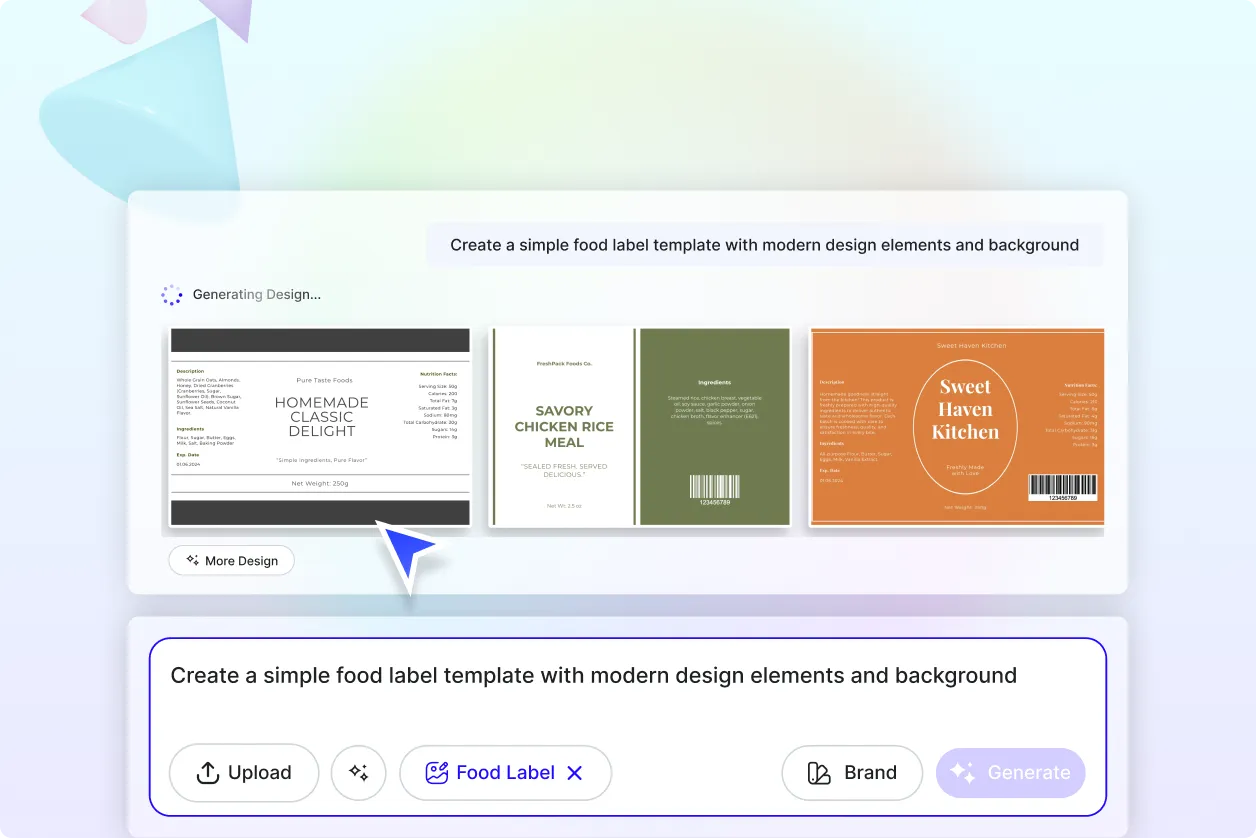 Free AI Food Label Generator, Free Online Label Maker